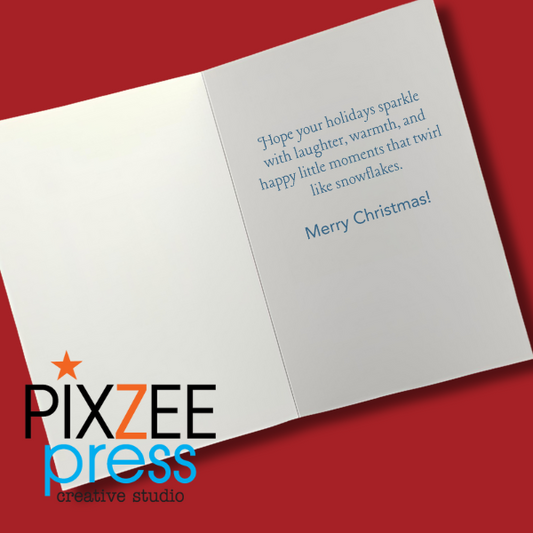 "Polar Bear Gliding By" - Holiday Greeting Card