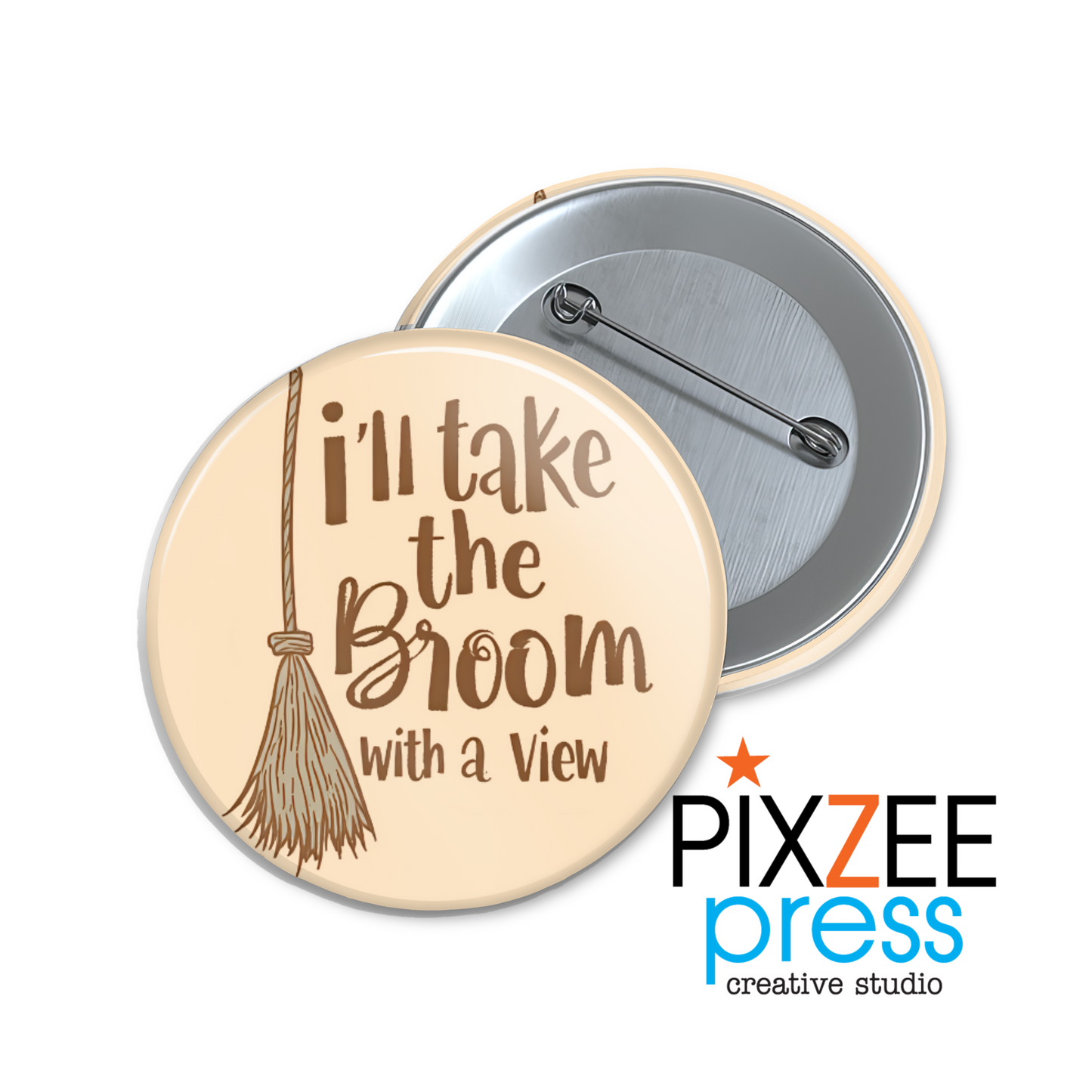 "Broom View" Collectible Pinback Button