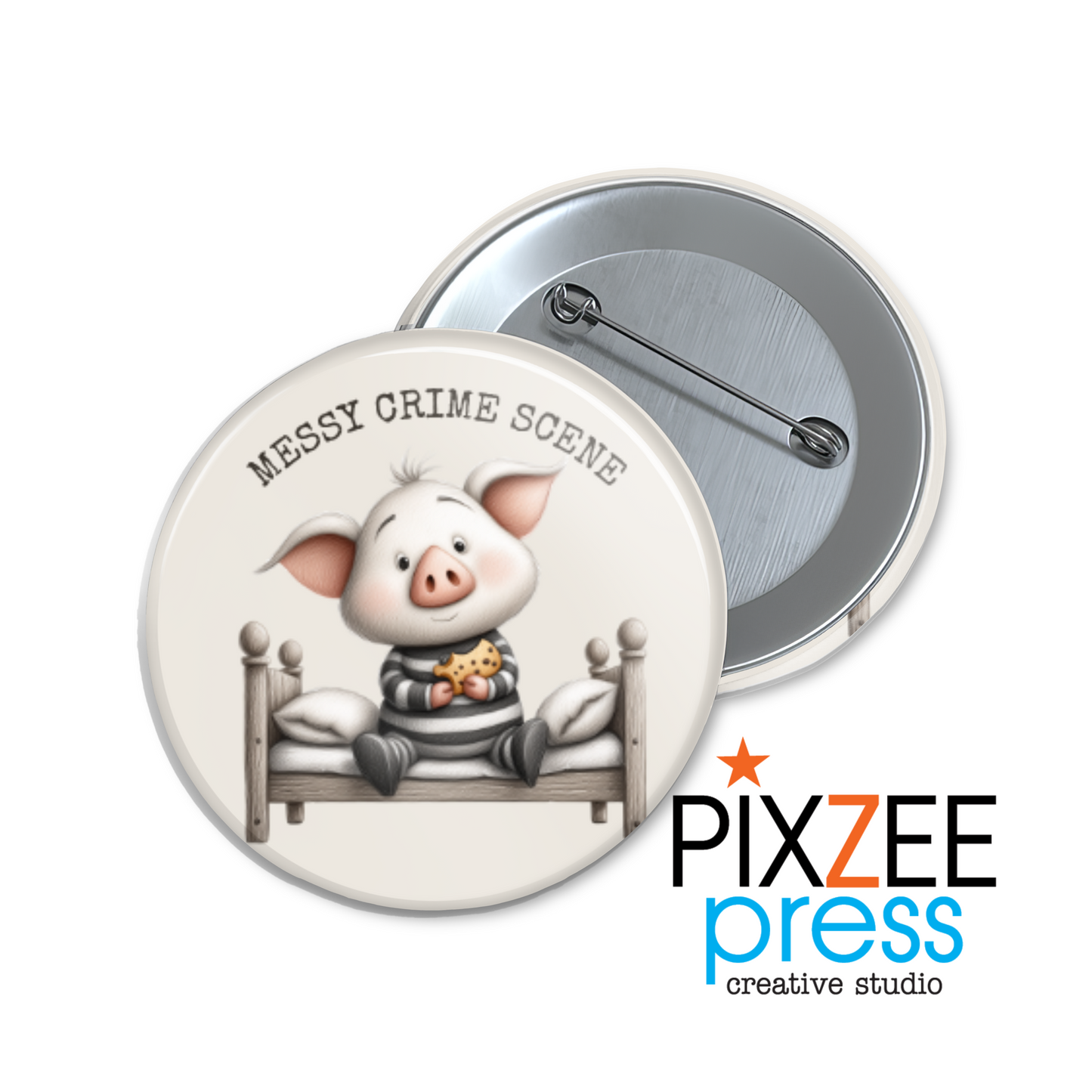 "Messy Crime Scene" Collectible Pinback Button