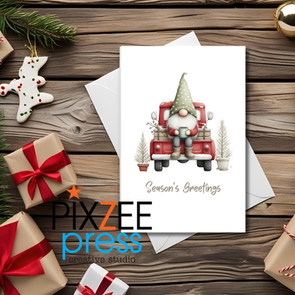 "Vintage Gnome Season" - Holiday Greeting Card