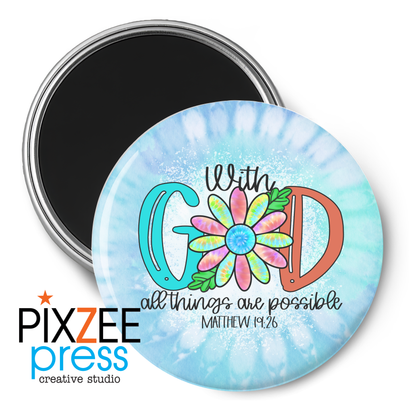 "With God" - Novelty Magnet