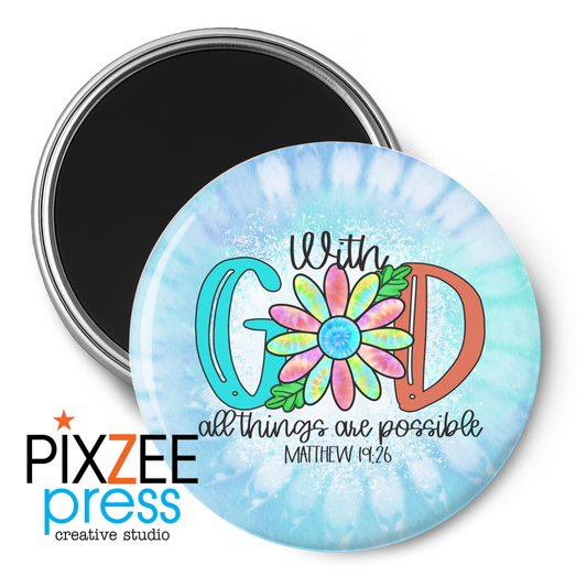 "With God" - Novelty Magnet